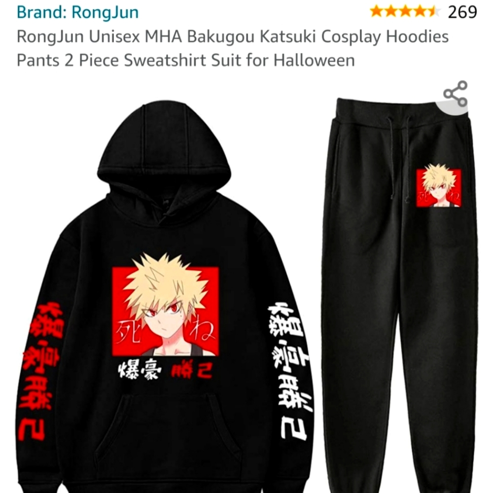 Unisex bakugo set sz L/Xl